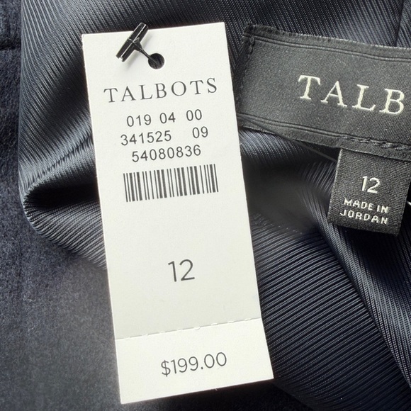 TALBOTS Classic Wool Blend Italy Woven Blazer Jacket Sz 12 NWT - Picture 6 of 13